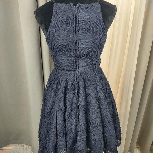 Trixxi Halter Look Rhinestone Embellished Blue Formal/Prom/Wedding Dress Size 1 - Picture 5 of 14